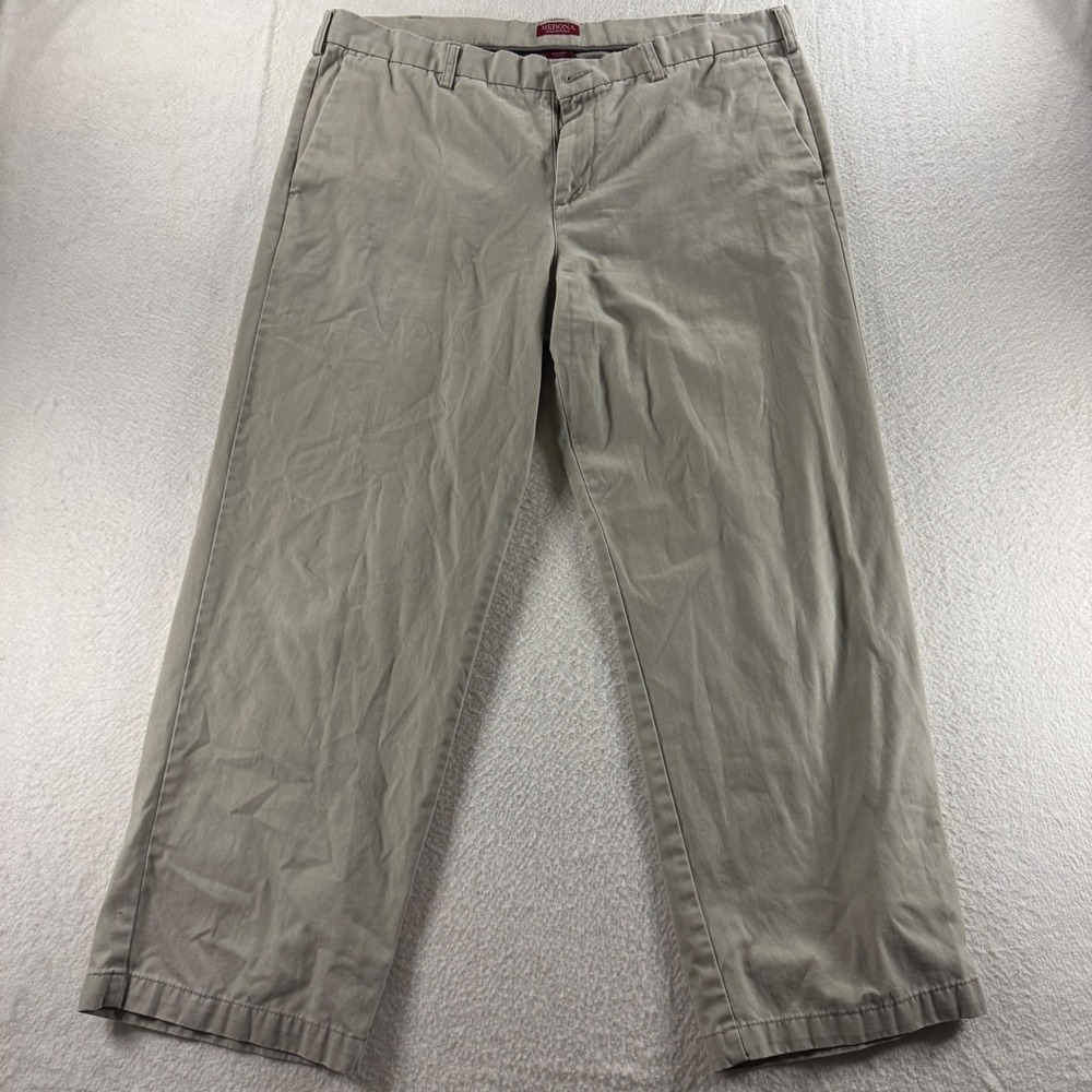 Merona Ultimate Khaki Pants Mens 40x30 Tan Straight Leg Cotton Chinos Utility